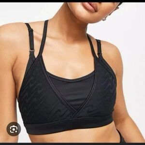 Nike Womens Dri-FIT Indy Icon Clash Light-Support Sports Bra Size Medium Black